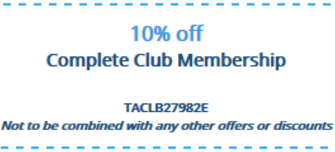 10 percent of on Complete Club Membership