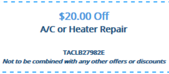 Dollar 20 off on AC or heater repair